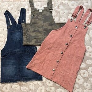 Kids Denim, Camo, and Pink Corduroy Overalls Set